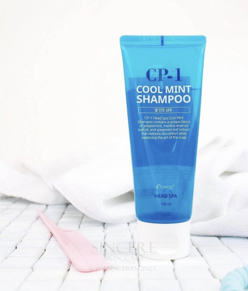 Esthetic House CP-1 HEAD SPA Cool Mint Shampoo – giliai valantis šampūnas kaina korejietiska kosmetika