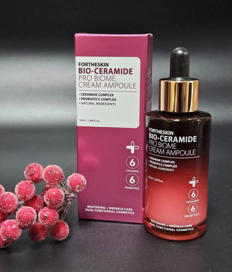Fortheskin Bio-Ceramide Pro-Biome Cream Ampoule – veido kremas-serumas su keramidais kaina korejietiska kosmetika