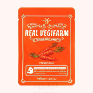 Fortheskin Super Food Real Vegifarm Double Shot Mask Carrot – lakštinė veido kaukė su morkų ekstraktu kaina