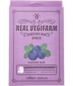 Fortheskin Super Food Real Vegifarm Double Shot M mask Blueberry – lakštinė veido kaukė su melynių ekstraktu kaina korejietiska kosmetika