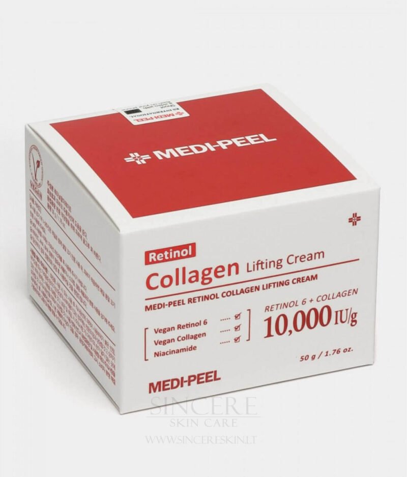 Medi-Peel Retinol Collagen Lifting Cream – stangrinamasis veido kremas kaina korejietiska kosmetika
