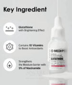 Medi-Peel Bio-Intense Glutathione White Ampoule – serumas su glutathionu nuo pigmentacijos kaina korejietiska kosmetika