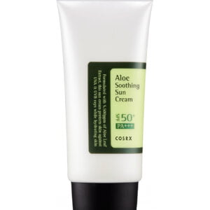 Cosrx Aloe Soothing Sun Cream SPF50+/PA+++ – drėkinantis apsauginis kremas nuo saulės su alavijų ekstraktu kaina korėjietiška kosmetika