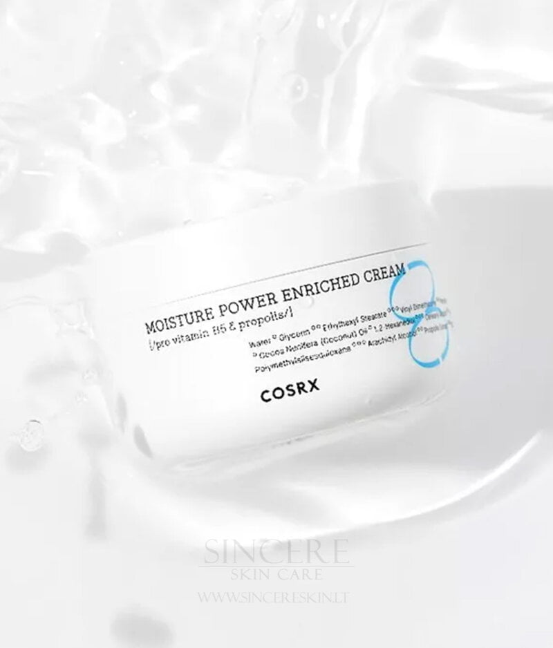 Cosrx Hydrium Moisture Power Enriched Cream – drėkinantis veido kremas su pantenoliu ir propoliu kaina