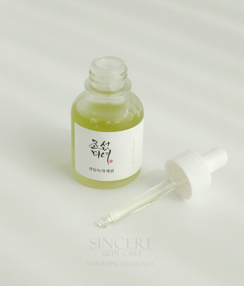 Beauty of Joseon Calming Serum Green Tea + Panthenol – raminantis serumas su žaliąja arbata ir pantenoliu kaina