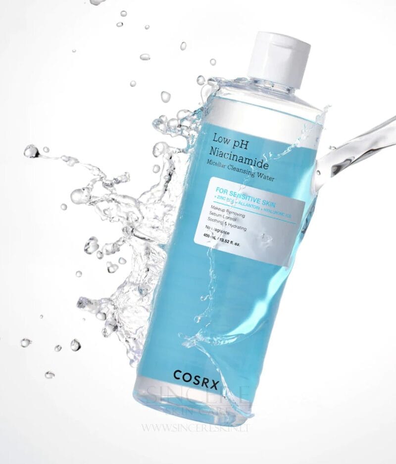 Cosrx Low pH Niacinamide Cleansing Water – žemo pH niacinamido micelinis valomasis vanduo kaina