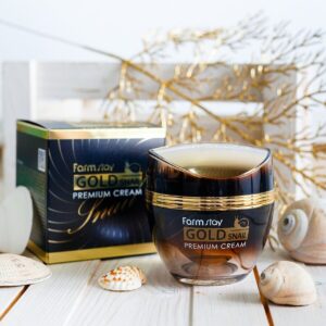 pirkti Farmstay Gold Snail Premium Cream – atkuriantis veido kremas su auksu ir sraigių mucinu kaina