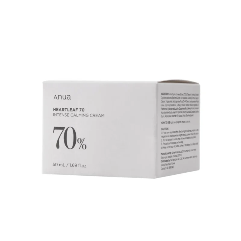 ANUA Heartleaf 70 Intense Calming Cream – raminantis veido kremas su širdžialapės stimburės ekstraktu - Image 3