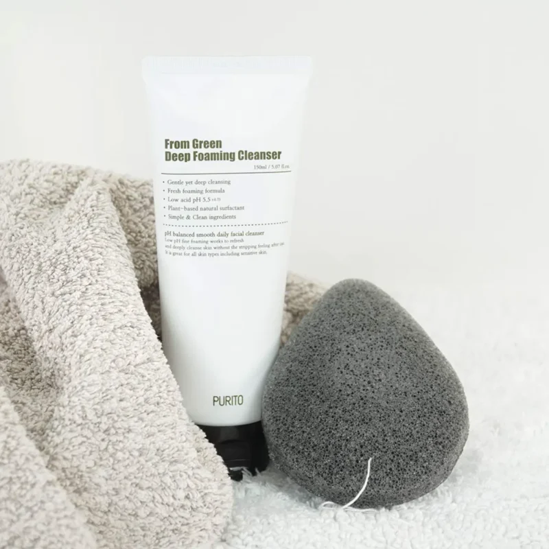 PURITO SEOUL From Green Deep Foaming Cleanser – drėkinantis ir švelnus veido prausiklis - Image 3