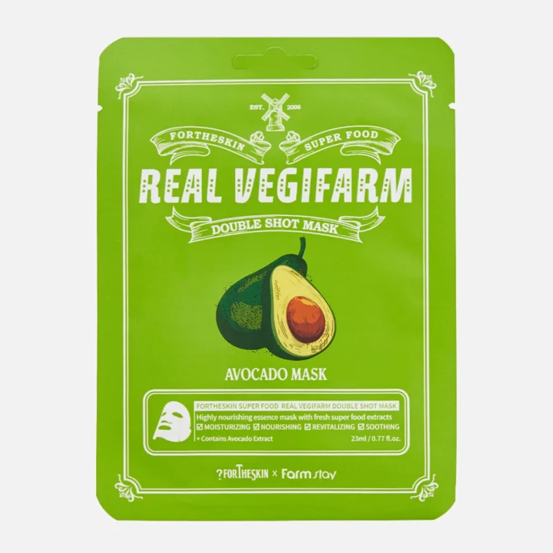 Fortheskin Super Food Real Vegifarm Double Shot Mask Avocado kaina
