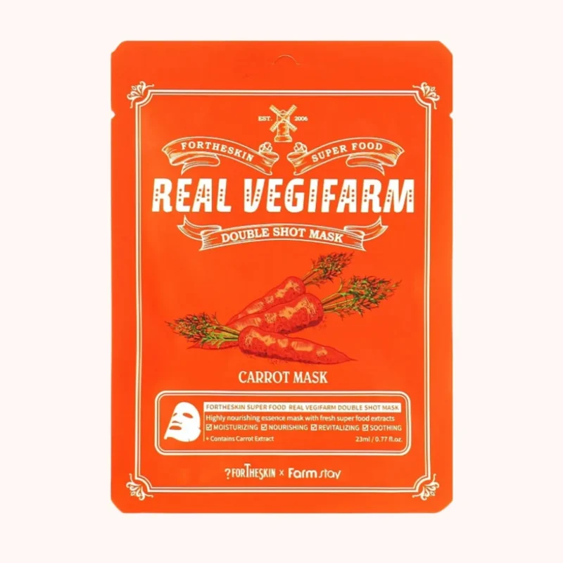 Fortheskin Super Food Real Vegifarm Double Shot Mask Carrot kaina