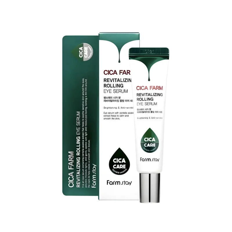 FARMSTAY Cica Farm Revitalizing Rolling Eye Serum – vėsinantis rutulinis paakių serumas - Image 3